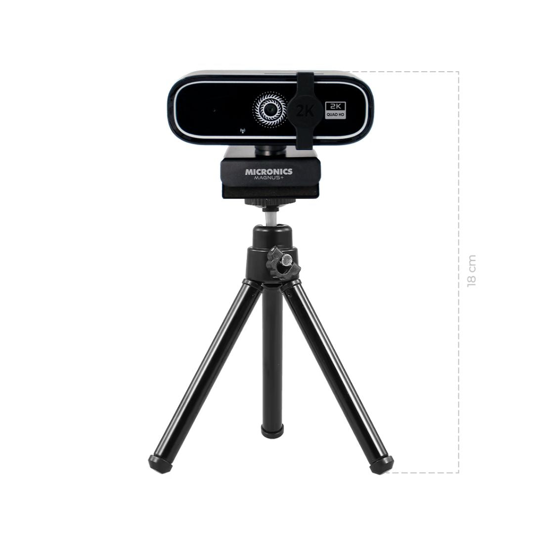 Cámara Web Micronics Magnus+ 2K 5MP USB con Micrófono y Trípode