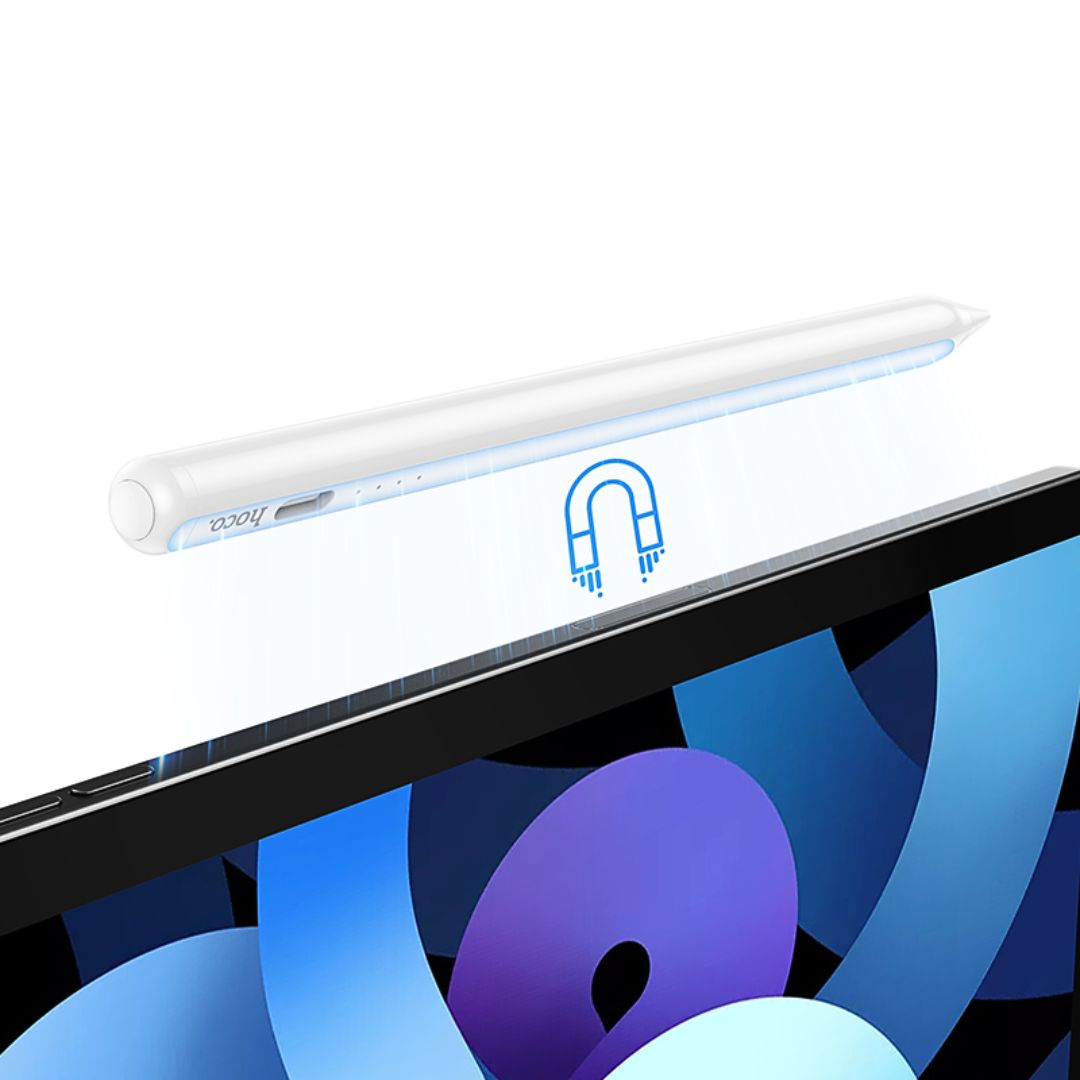 Lápiz Capacitivo para iPad Hoco GM114 con Rechazo de Palma, Detección de Inclinación, Fijación Magnética y Carga USB-C
