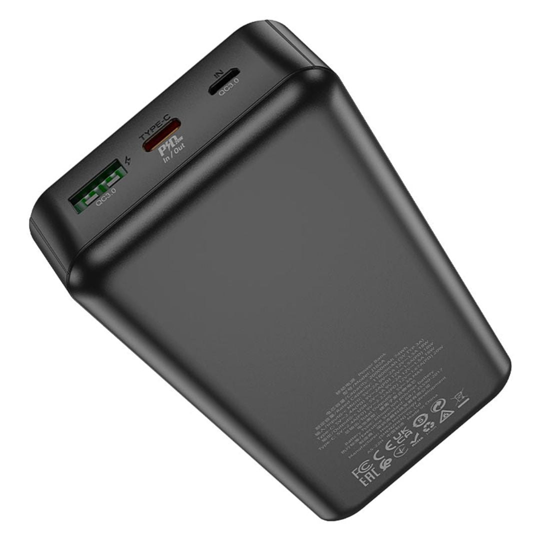 Power Bank 20000 mAh Hoco J102A con Carga Rápida PD 20W QC 3.0 Pantalla LED y USB-C