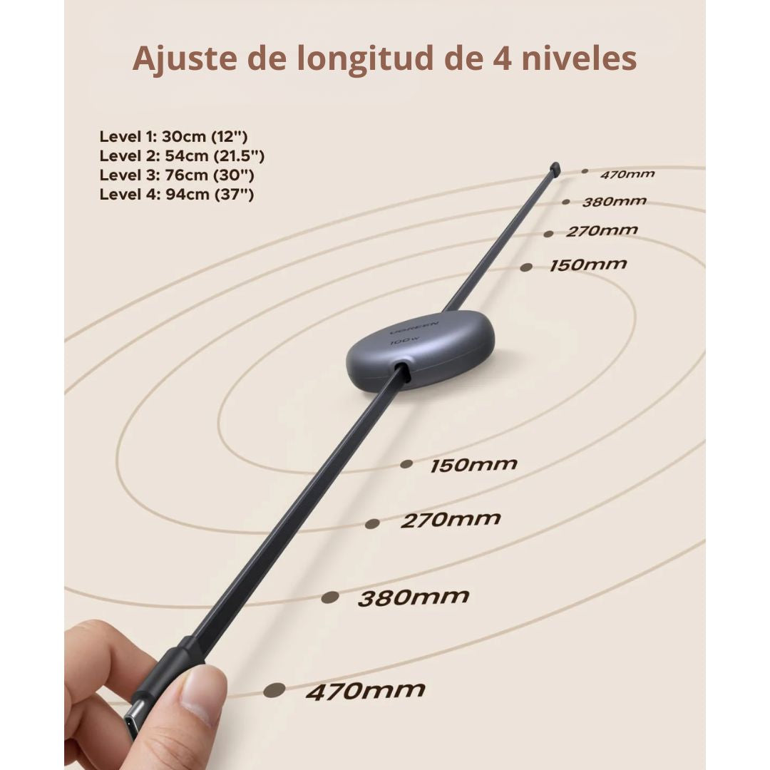 Cable USB-C a USB-C Retráctil UGREEN Nexode L531 100W 1m con Carga Rápida PD