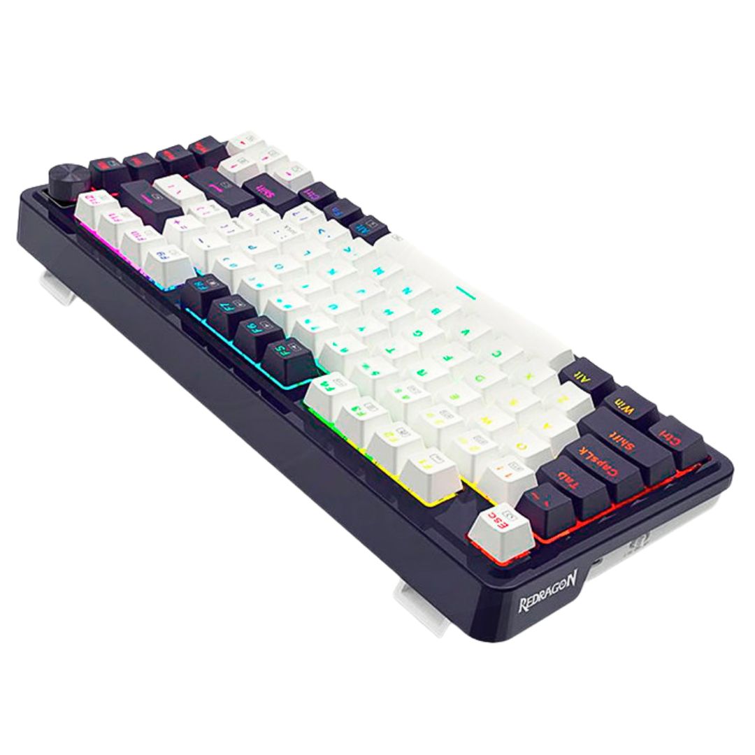 Teclado Mecánico Gamer Redragon Ucal Pro K673WB-RGB-PRO 75% Inalámbrico Bluetooth y Cable USB-C con Perilla