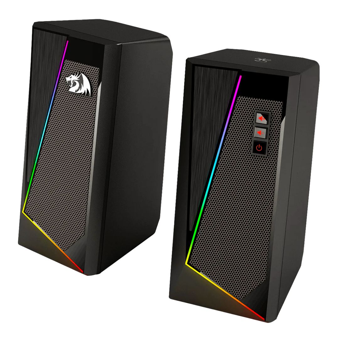 Parlantes Gamer Redragon Anvil RGB 10W Estéreo 2.0 con Control Táctil USB y Jack 3.5mm