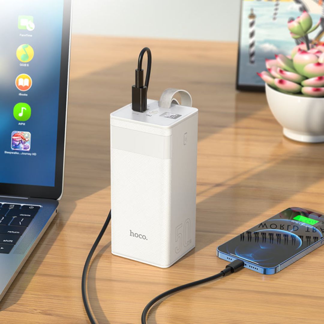 Power Bank 50000 mAh Hoco J86A Carga Rápida 22.5W con Pantalla LED Linterna y USB Tipo C