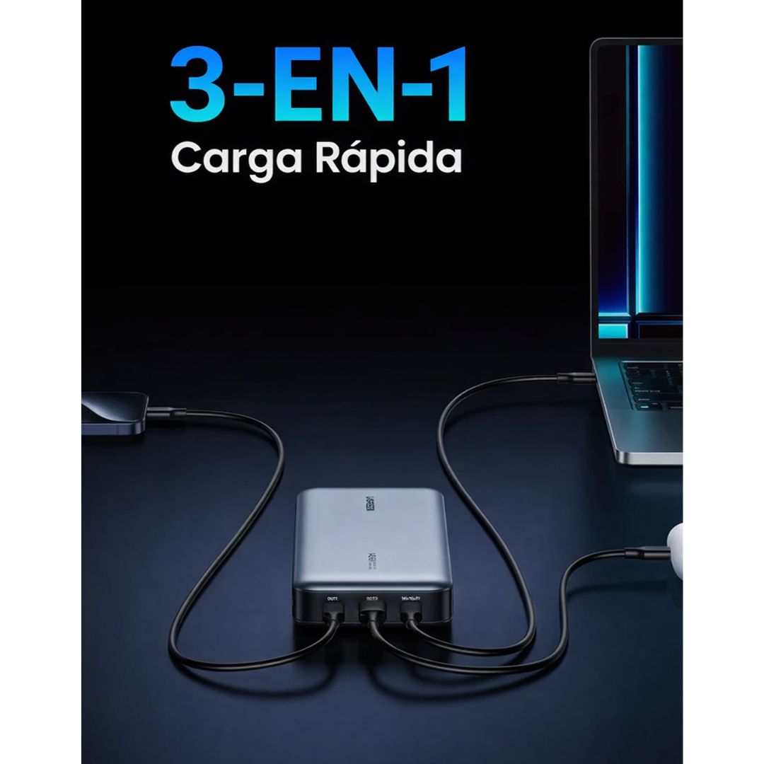 Power Bank UGREEN 25000mAh 145W PD 3.1 USB-C Carga Rápida para Laptop MacBook y Celular PB205