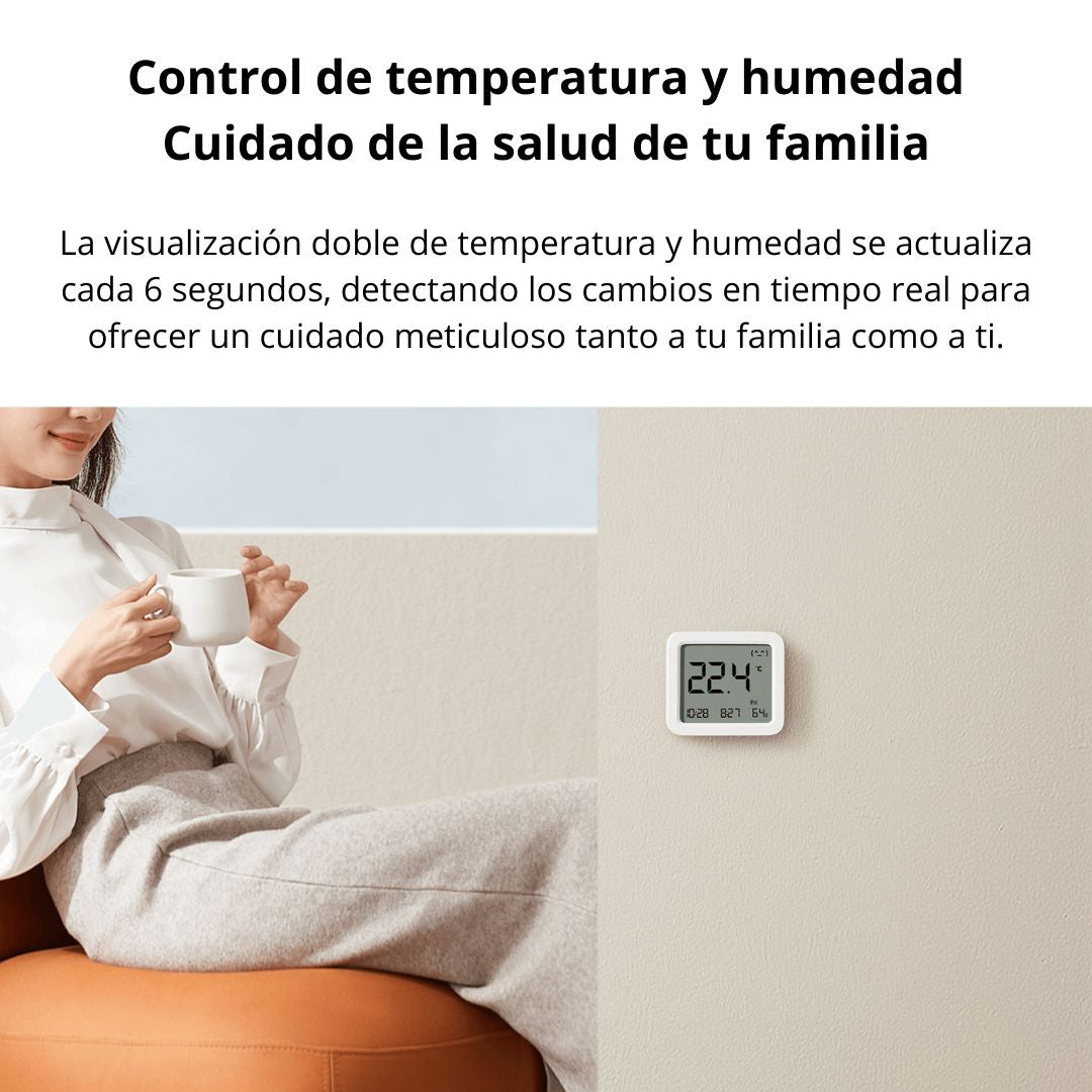 Sensor Xiaomi Temperatura y Humedad Smart Monitor 3 Bluetooth Pantalla LCD