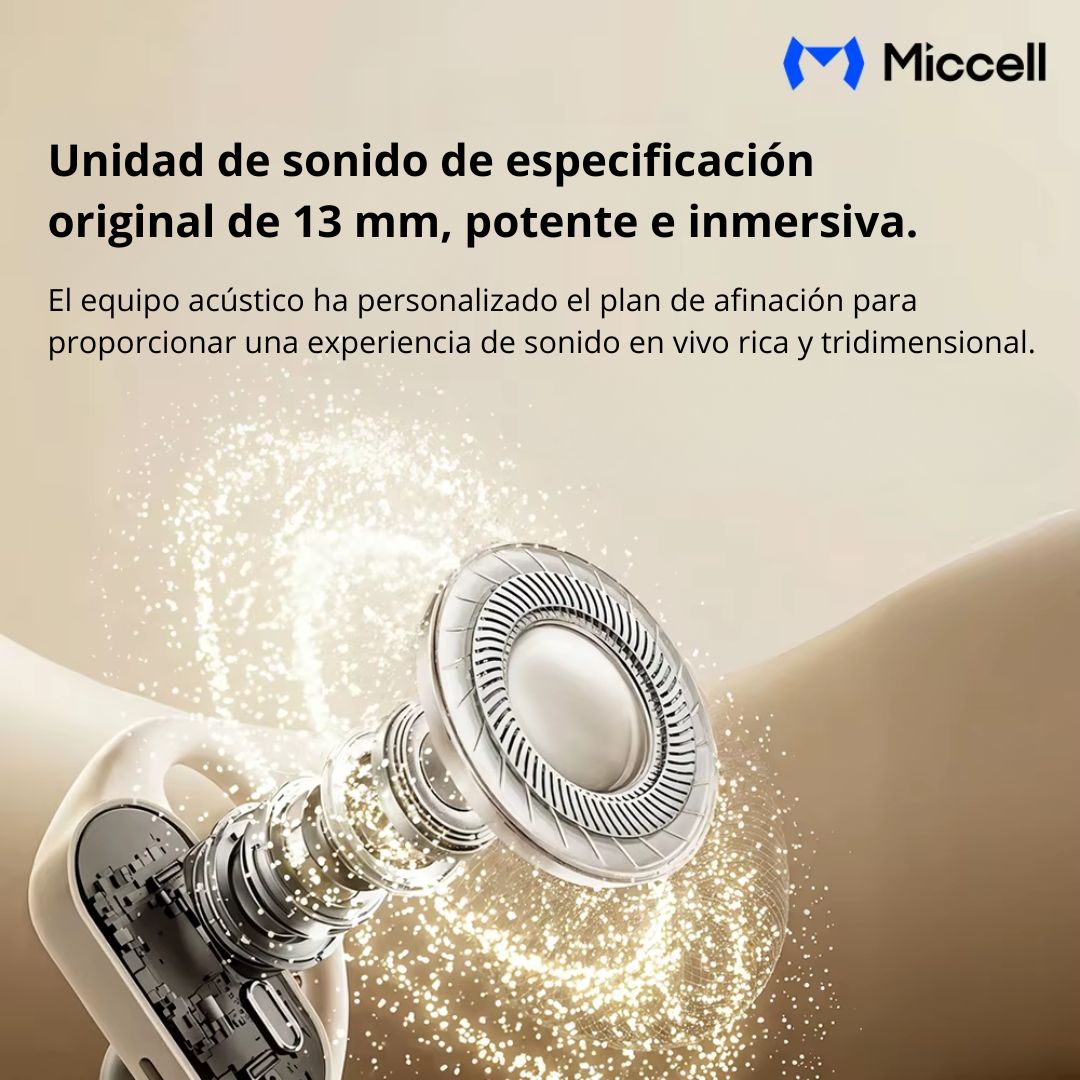 Audífonos Bluetooth Oído Abierto con Clip Inalámbricos Estuche de Carga Miccell VQ-BH31