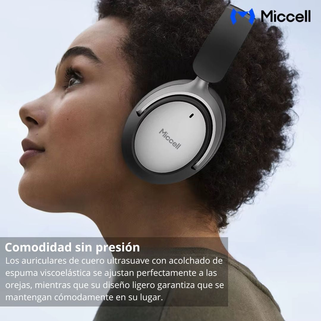 Audífonos Bluetooth ANC Cancelación de Ruido 60H Batería Bluetooth 5.3 Miccell VQ-B16