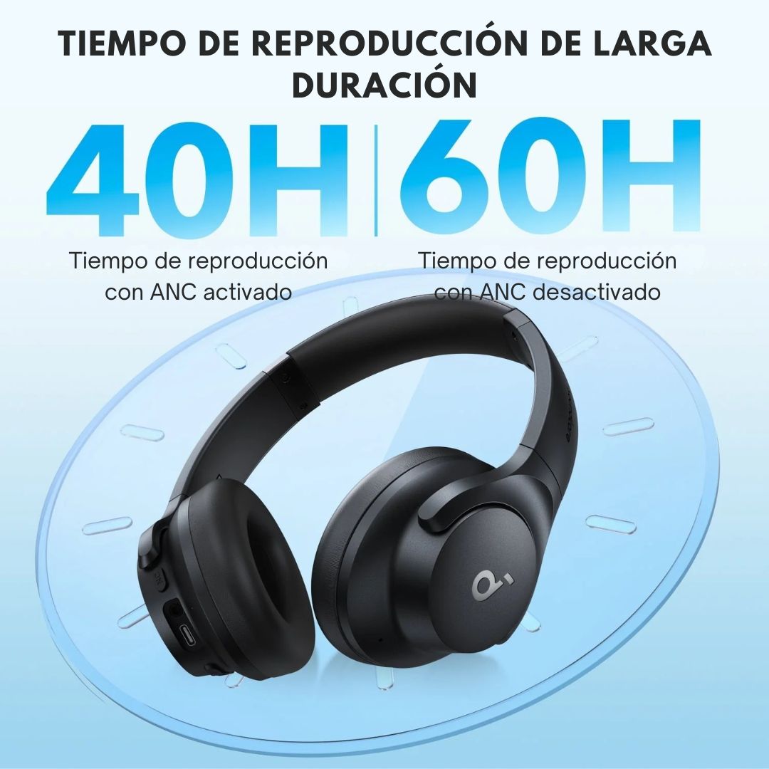 Audífonos Bluetooth Soundcore Q20i ANC 60h Hi-Res Multipunto