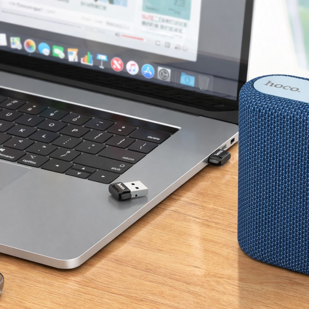 Adaptador USB Bluetooth 5.0 Hoco UA18 para PC Laptop Audífonos Teclado Mouse e Impresora