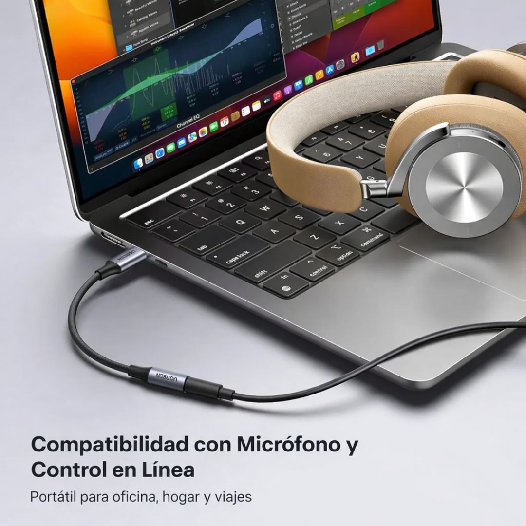 Adaptador USB-C a Jack 3.5mm UGREEN Cable Audio Tipo C a Auxiliar AV142