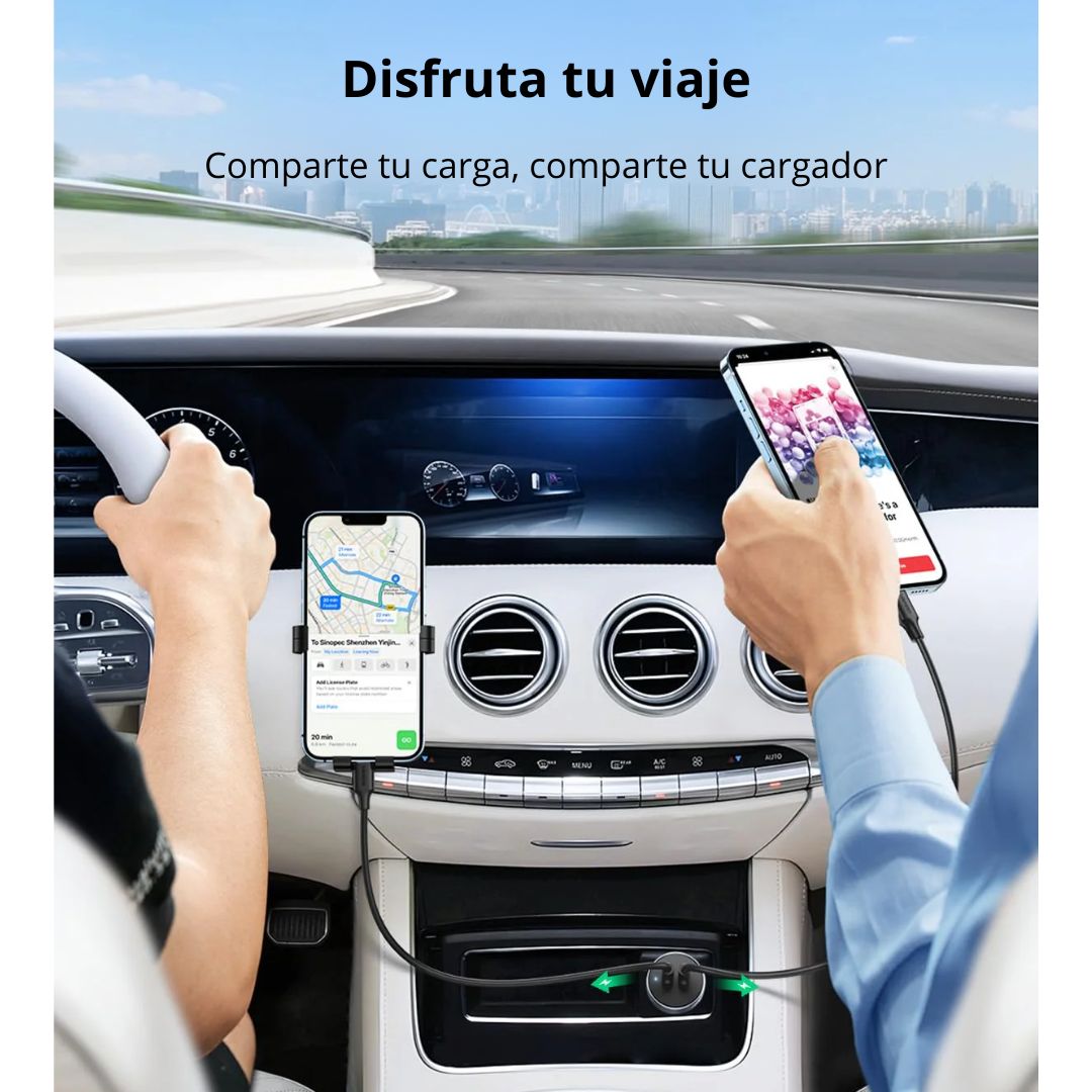 Cargador de Auto UGREEN 60W Doble USB-C PD 30W Carga Rápida para iPhone y Samsung CD213
