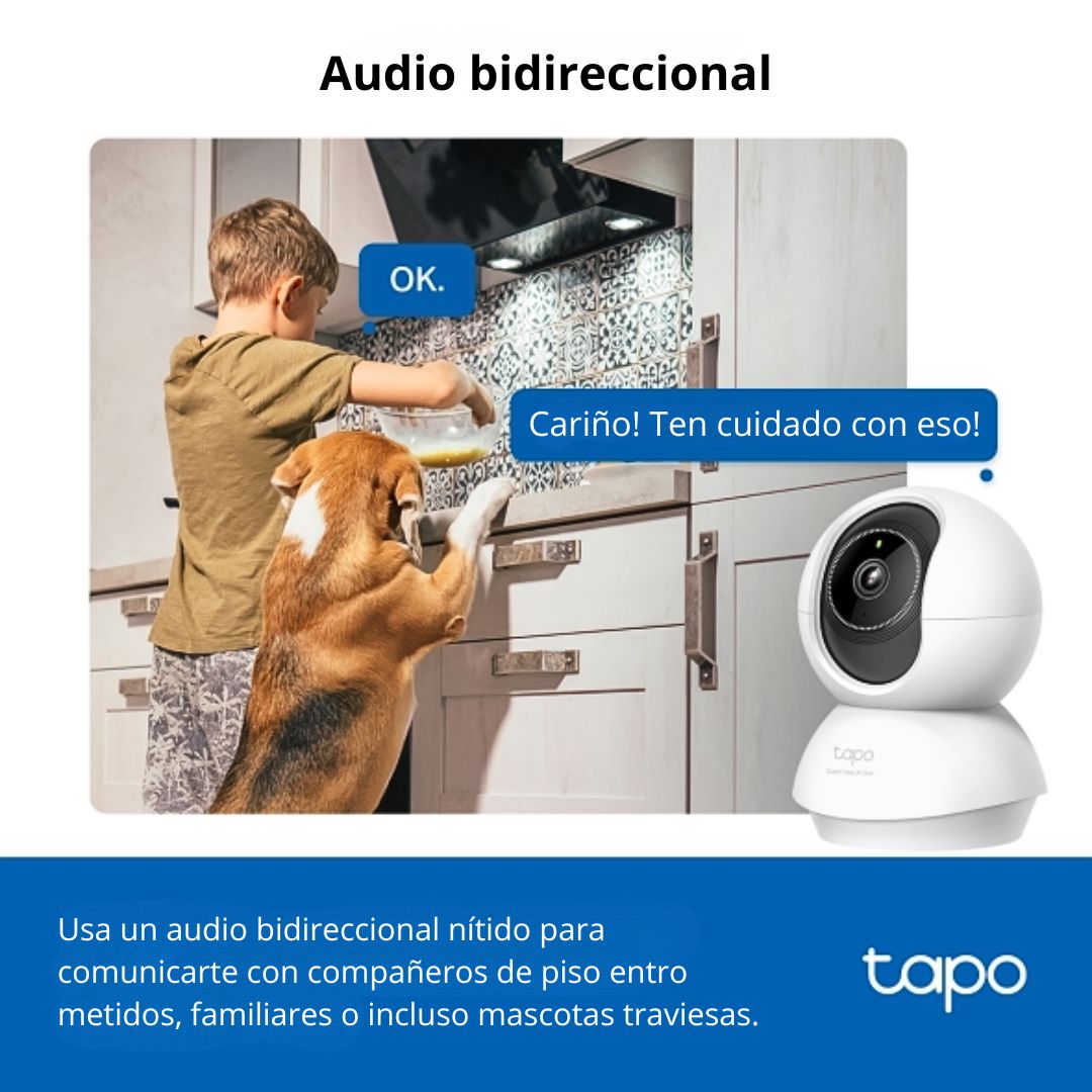 Cámara WiFi 360° 3K 5MP TP-Link Tapo C230 con IA y Visión Nocturna