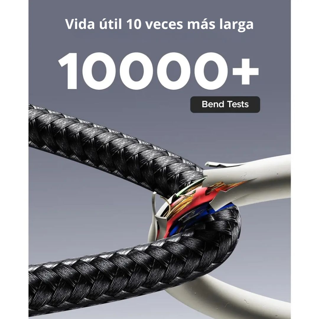 Cable USB-C a USB-C UGREEN L530 240W 1m Pantalla Digital Carga Rápida PD Trenzado