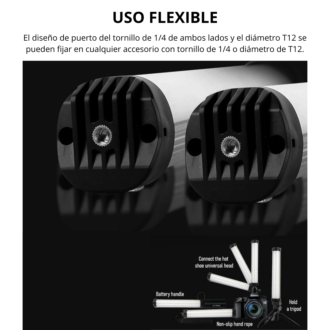 Lámpara RGB de Mano para Fotografía con 49 Modos y Control Musical