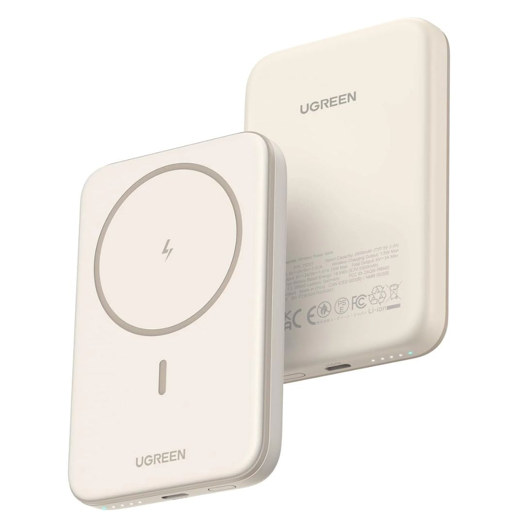 Power Bank Magnético UGREEN 5000mAh 15W USB-C Carga Inalámbrica Qi para iPhone PB560