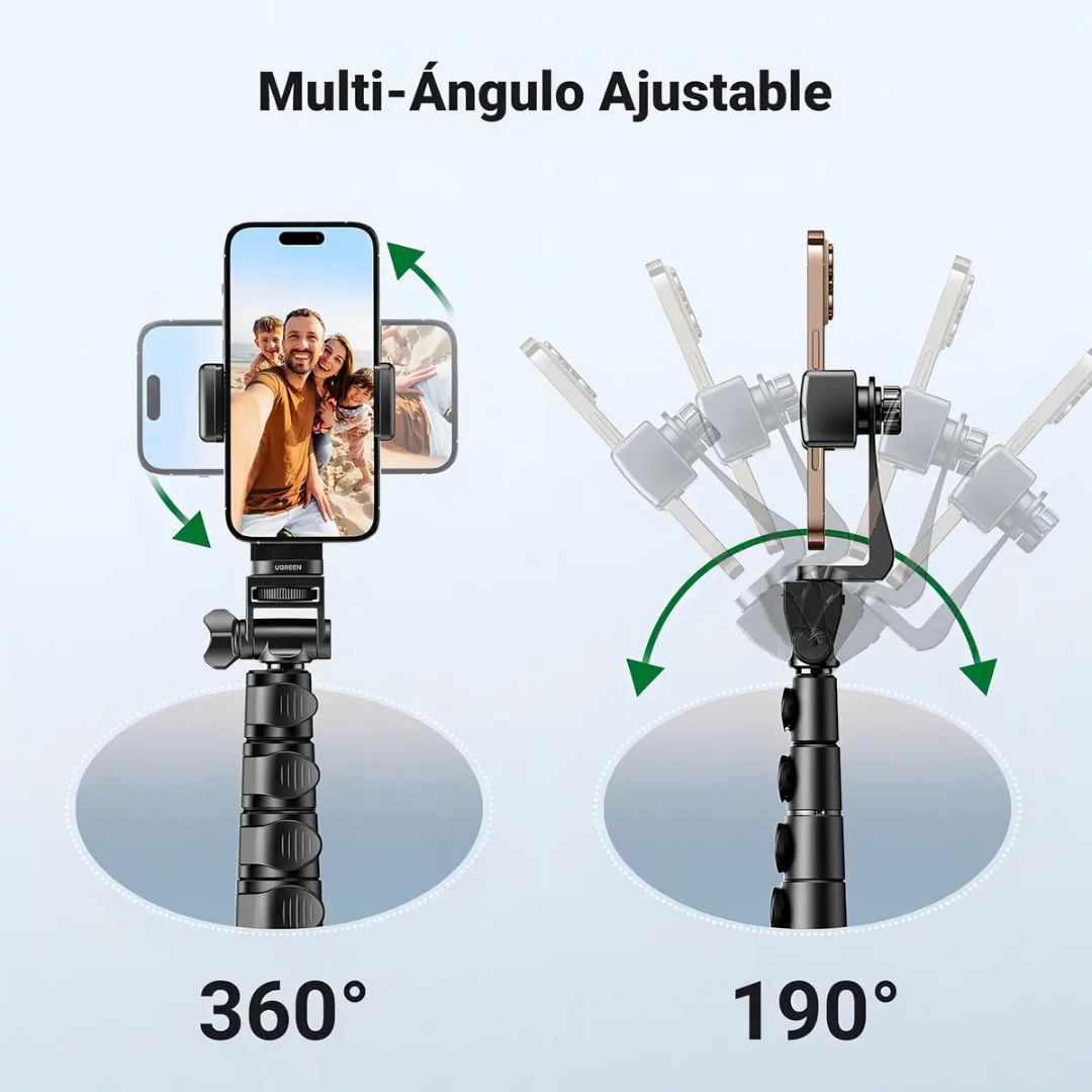 Trípode Selfie UGREEN LP680 de 1.8 m con Control Bluetooth para Celular y Streaming