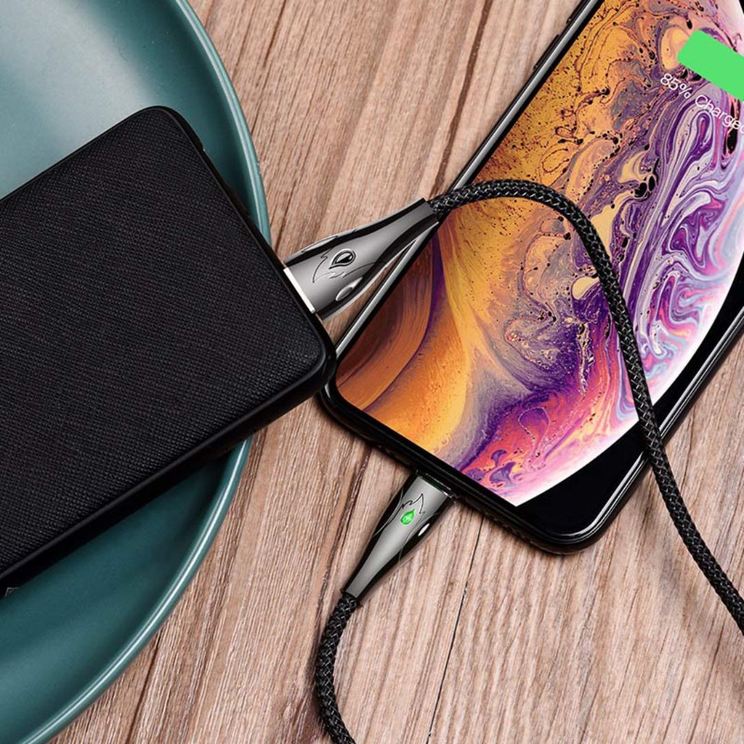 Cable USB a Lightning Magnético Hoco U75 Blaze 1.2 Metros Carga Rápida y Datos 3A