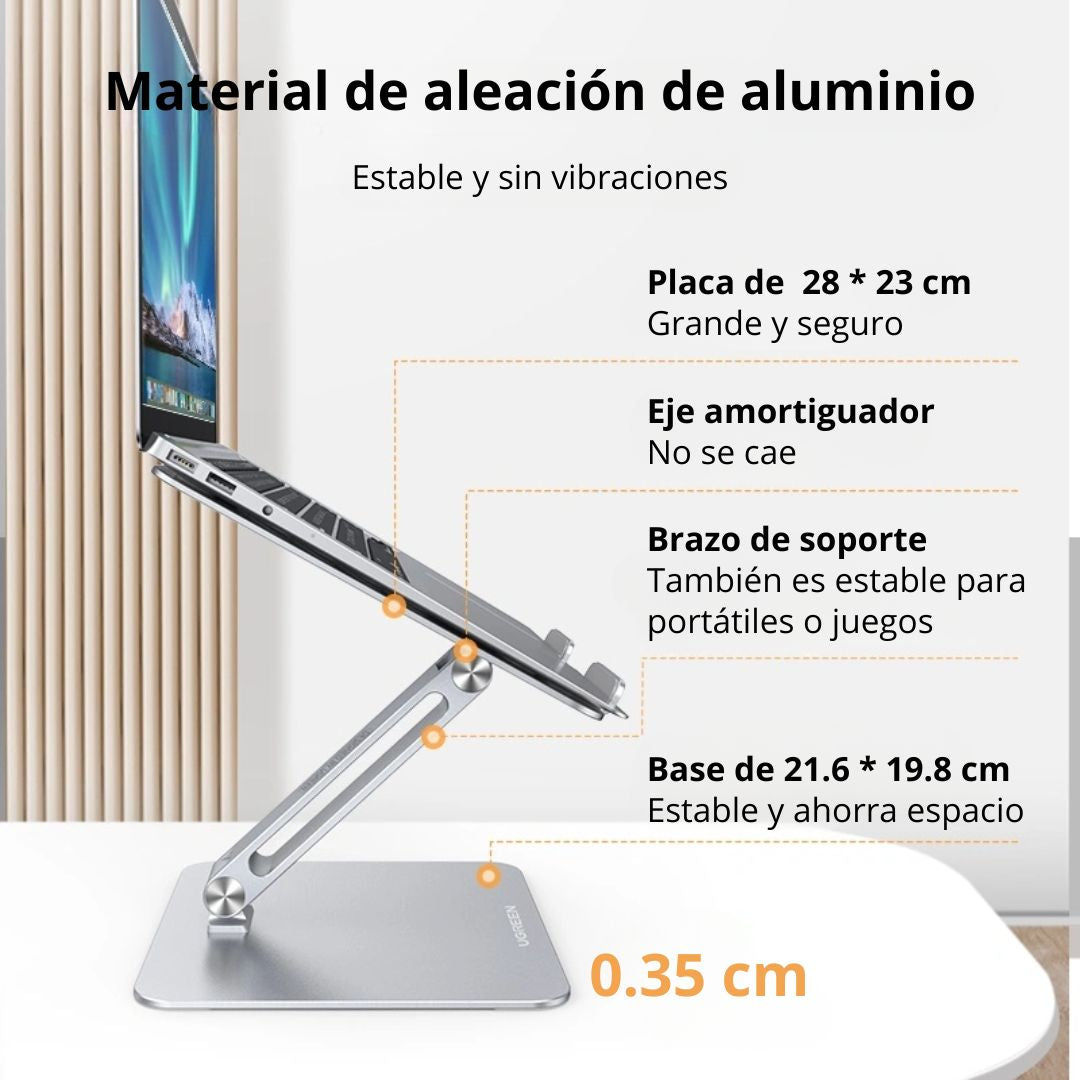 Soporte para Laptop UGREEN LP339 Ajustable y Plegable de Aluminio para 17.3 Pulgadas