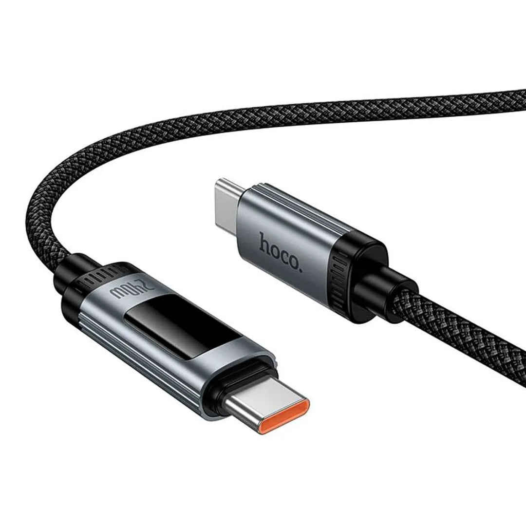 Cable Tipo C a Tipo C Hoco U148 240W con Pantalla Digital OLED y Carga Rápida