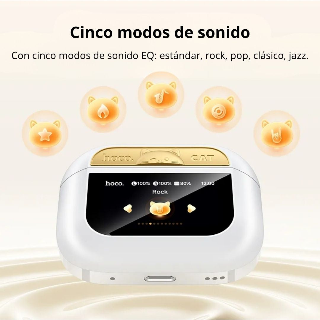 Audífonos Bluetooth Hoco EW88 TWS con ANC, Pantalla Táctil LCD y Bluetooth 5.4