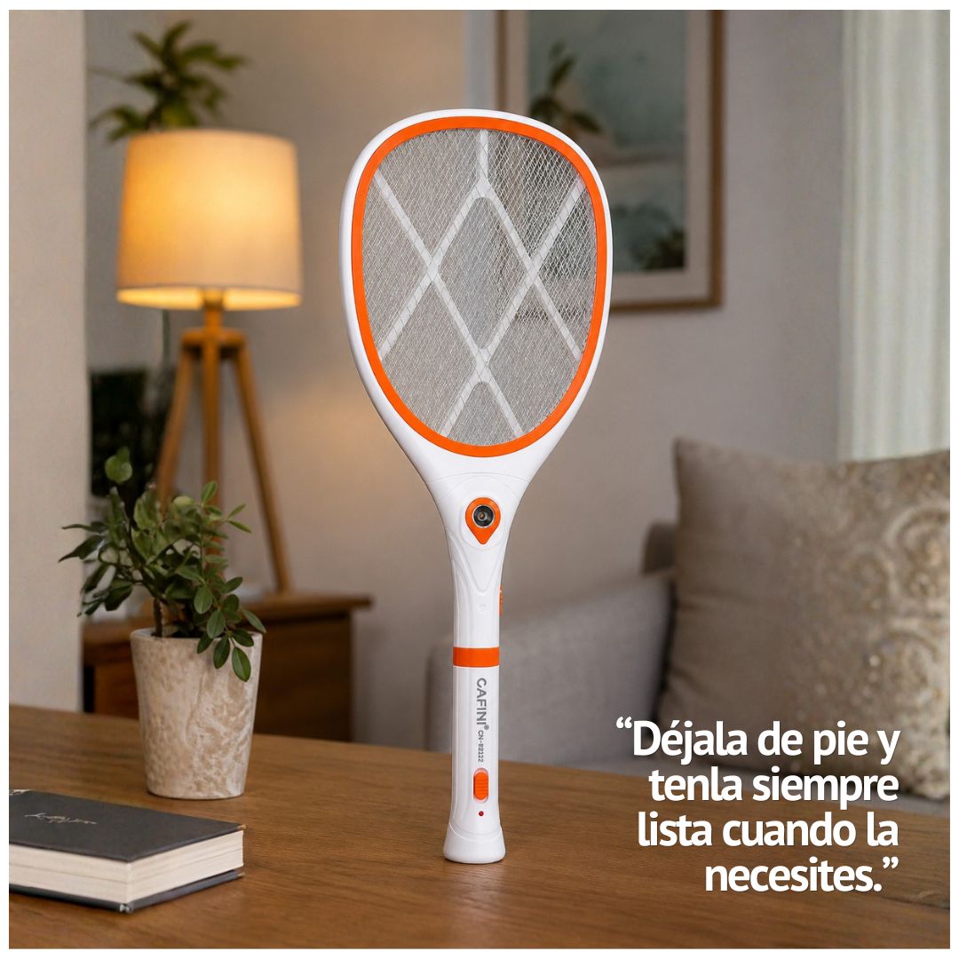 Raqueta Eléctrica Mata Mosquitos Cafini CN-P9212 Recargable con Linterna LED