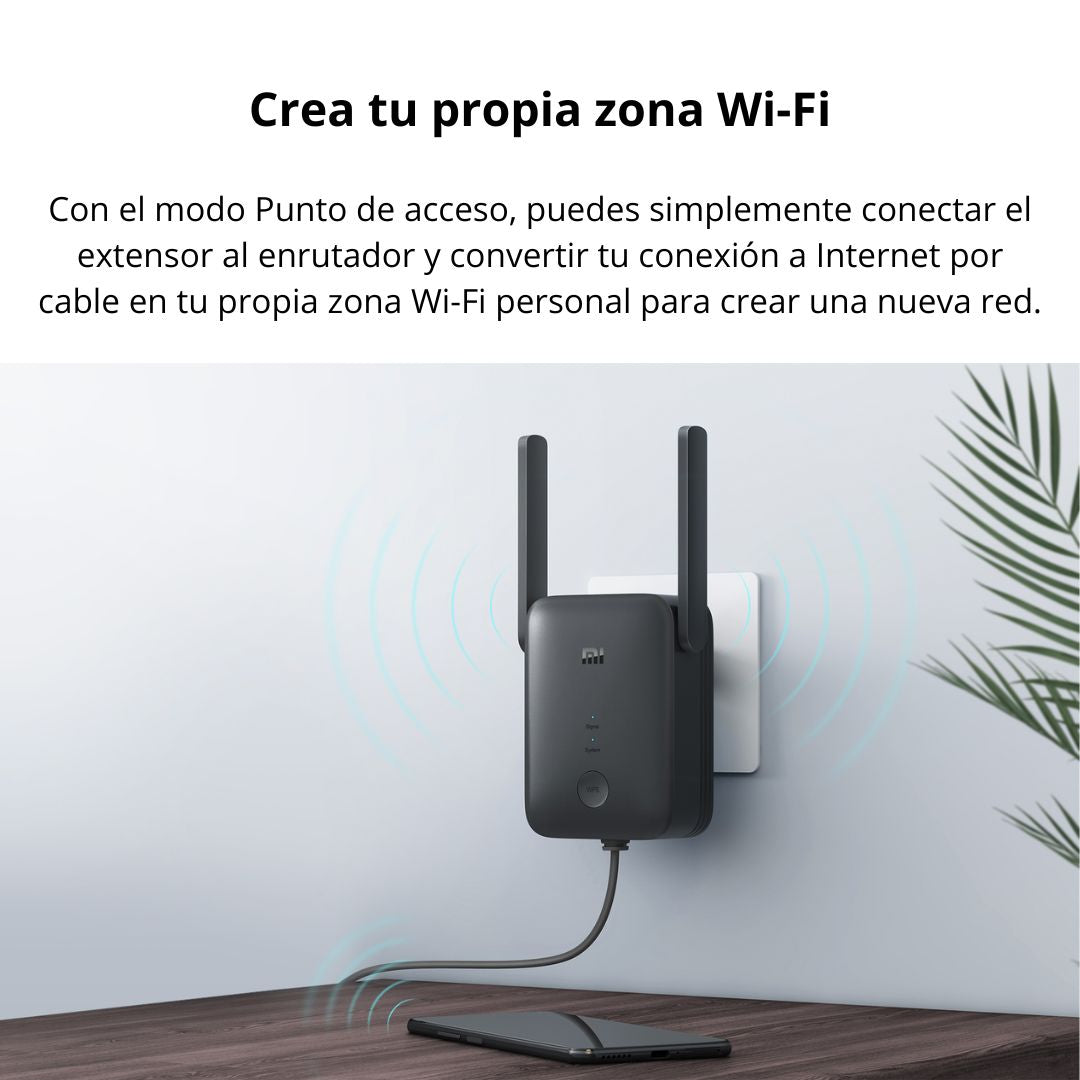 Repetidor WiFi Xiaomi AC1200 Dual Band con Puerto Ethernet y Modo AP