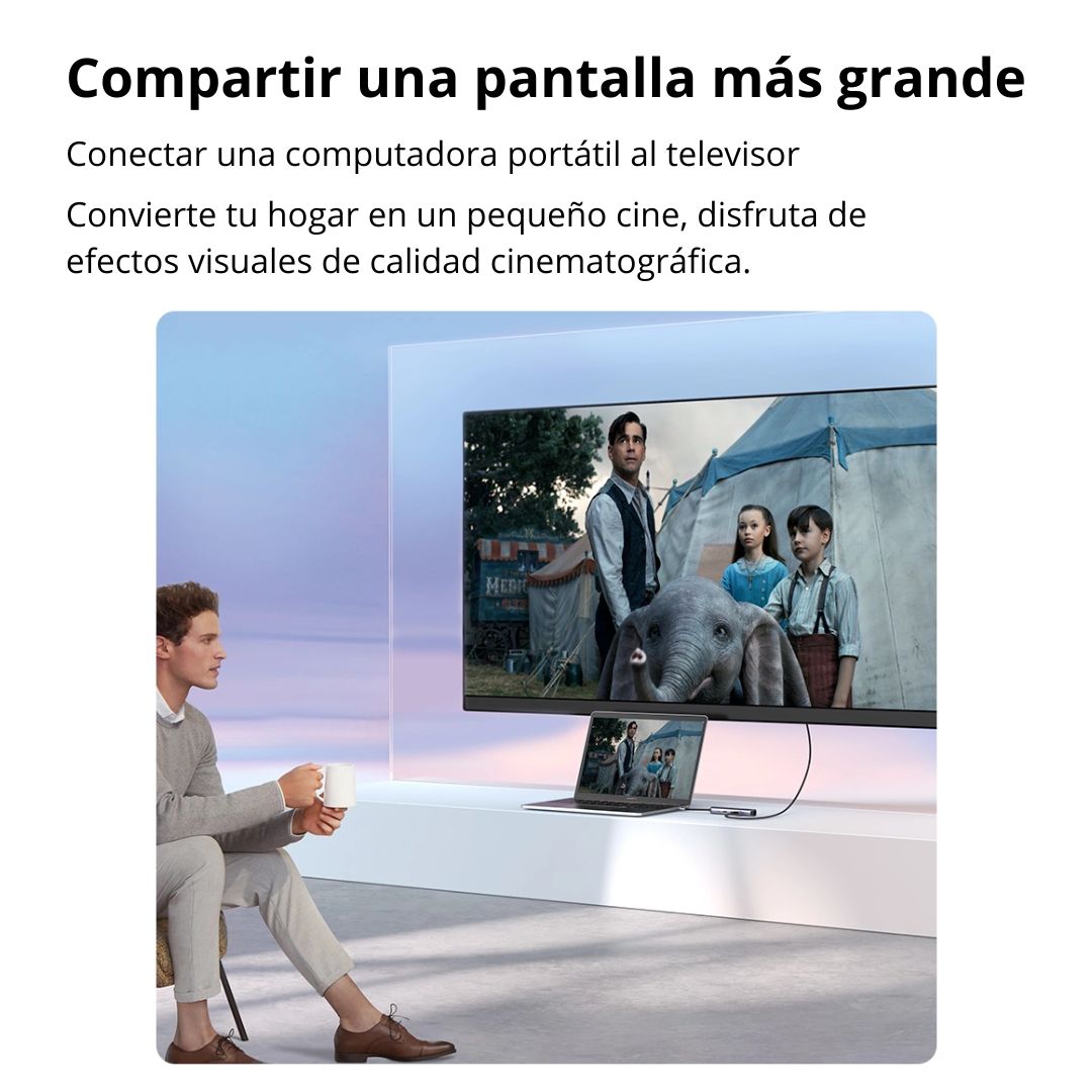 Hub USB-C 5 en 1 UGREEN CM418 HDMI 4K 60Hz Ethernet Gigabit PD 100W para Laptop