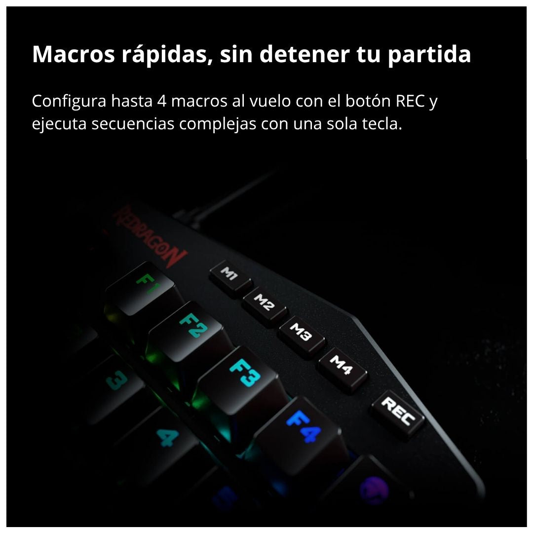 Teclado Mecánico Gamer Redragon DITI RGB Una Mano con Macros