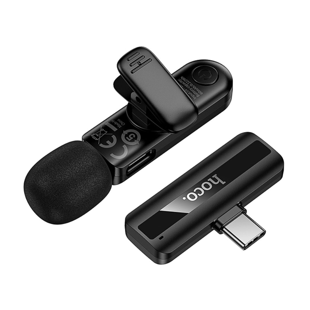 Micrófono Solapero Inalámbrico Hoco L20 Fair USB-C para Celular con Reducción de Ruido y Plug and Play