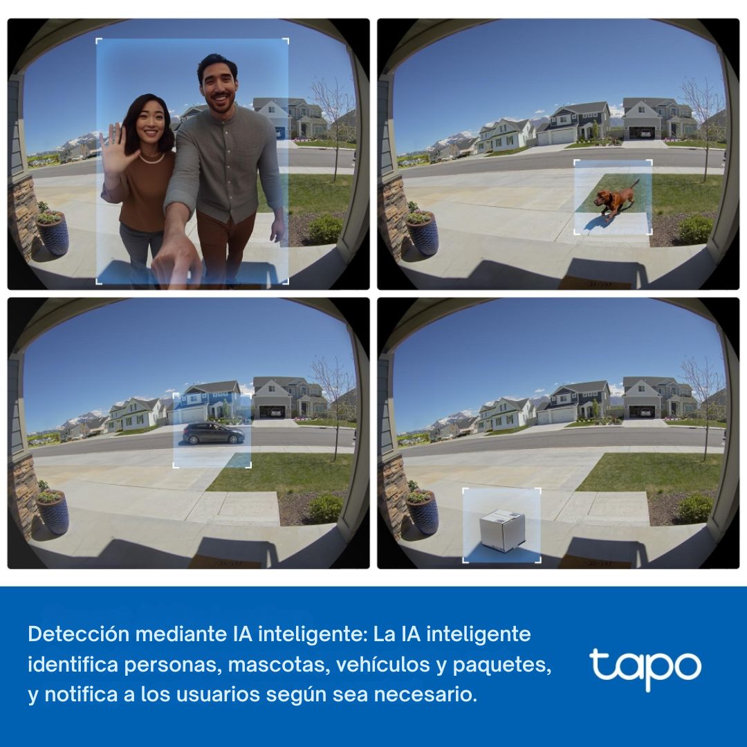 Timbre Inteligente TP-Link Tapo D235 2K 5MP con Cámara 180° y Timbre Interior