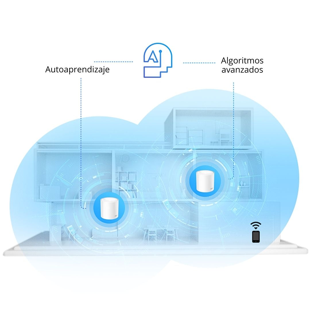 Sistema WiFi Mesh TP-Link Deco X10 AX1500 Doble Banda WiFi 6 Pack de 2 para Toda la Casa