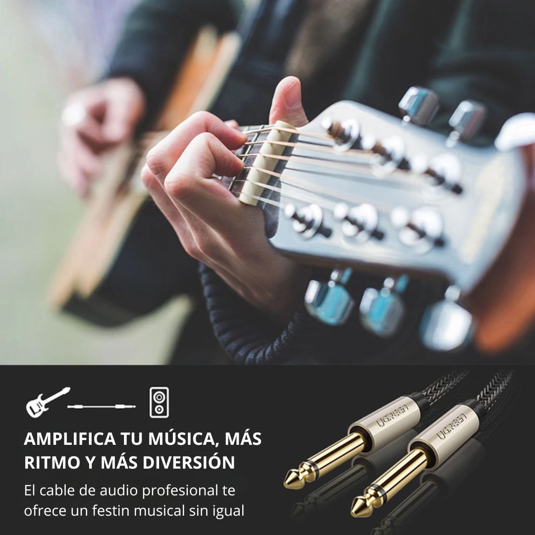 Cable de Audio UGREEN AV128 6.35 mm TRS Macho a Macho HiFi 3m