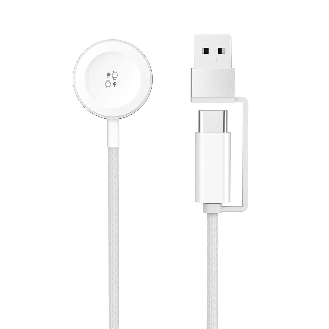 Cargador Inalámbrico WIWU M9 Apple Watch USB-A USB-C 2 en 1