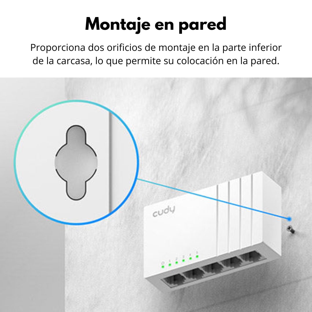 Switch de Red Gigabit Cudy GS105U 5 Puertos RJ45 USB-C