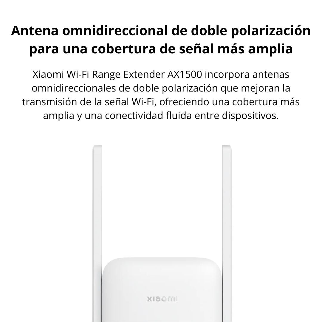 Repetidor WiFi Xiaomi AX1500 WiFi 6 Dual Band EasyMesh Gigabit 1500Mbps