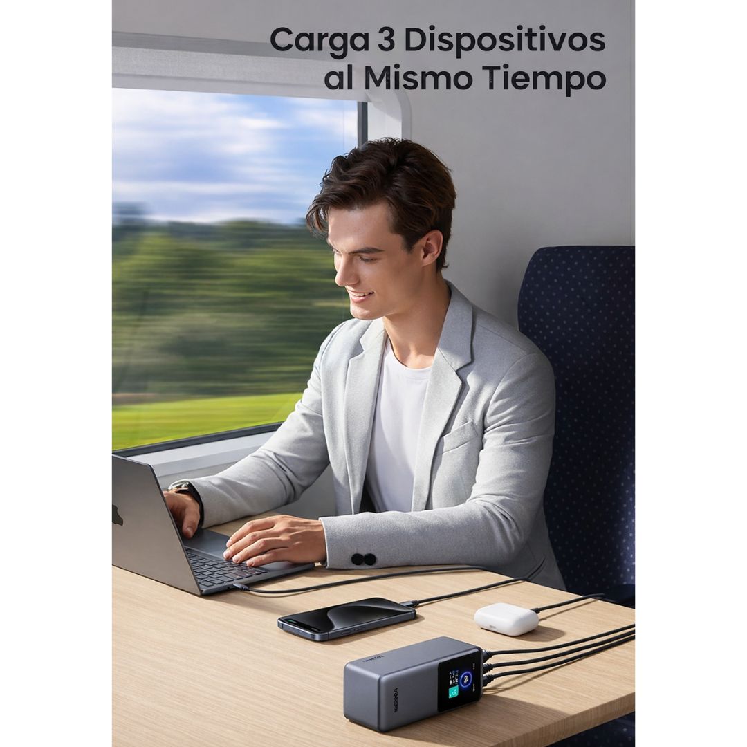 Power Bank UGREEN Nexode 20000mAh 100W PD 3.0 con Pantalla TFT USB-C para Laptop y Celular PB721