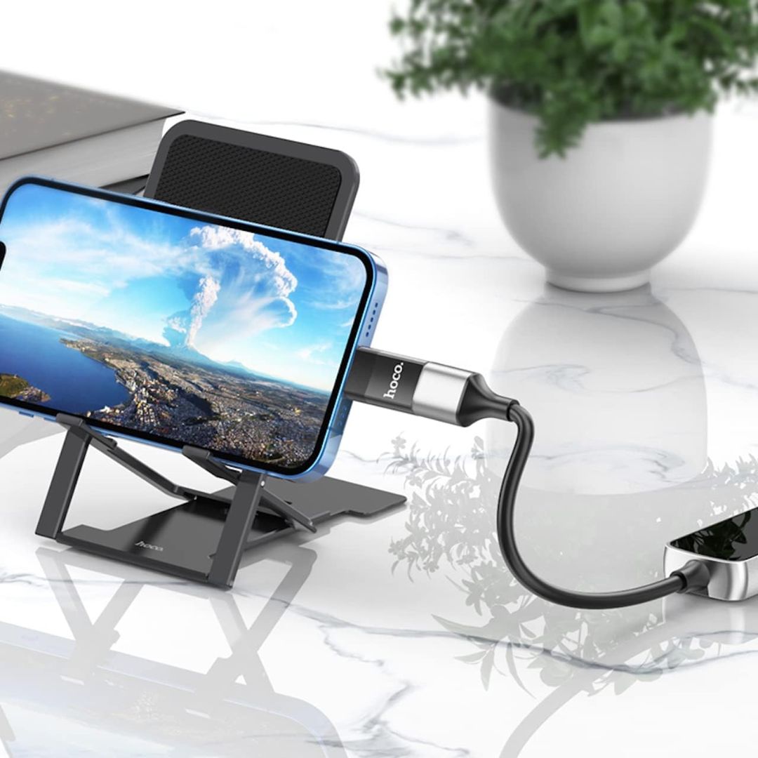 Adaptador OTG Lightning a USB Hoco UA17 para iPhone con Transferencia de Datos y Carga 2A