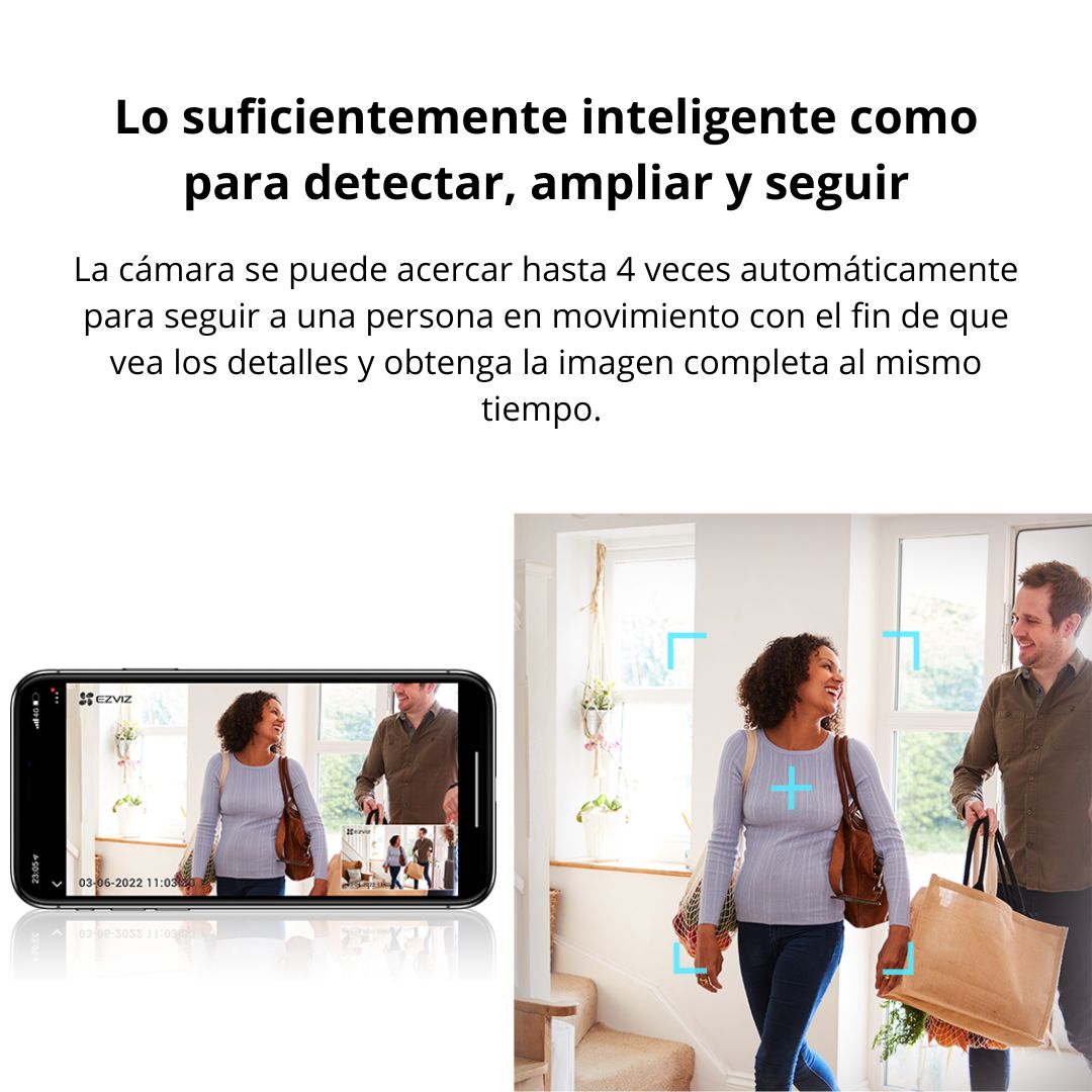 Cámara de Seguridad WiFi Interior EZVIZ H6c Pro 3K PTZ Detección Humana y Seguimiento IA