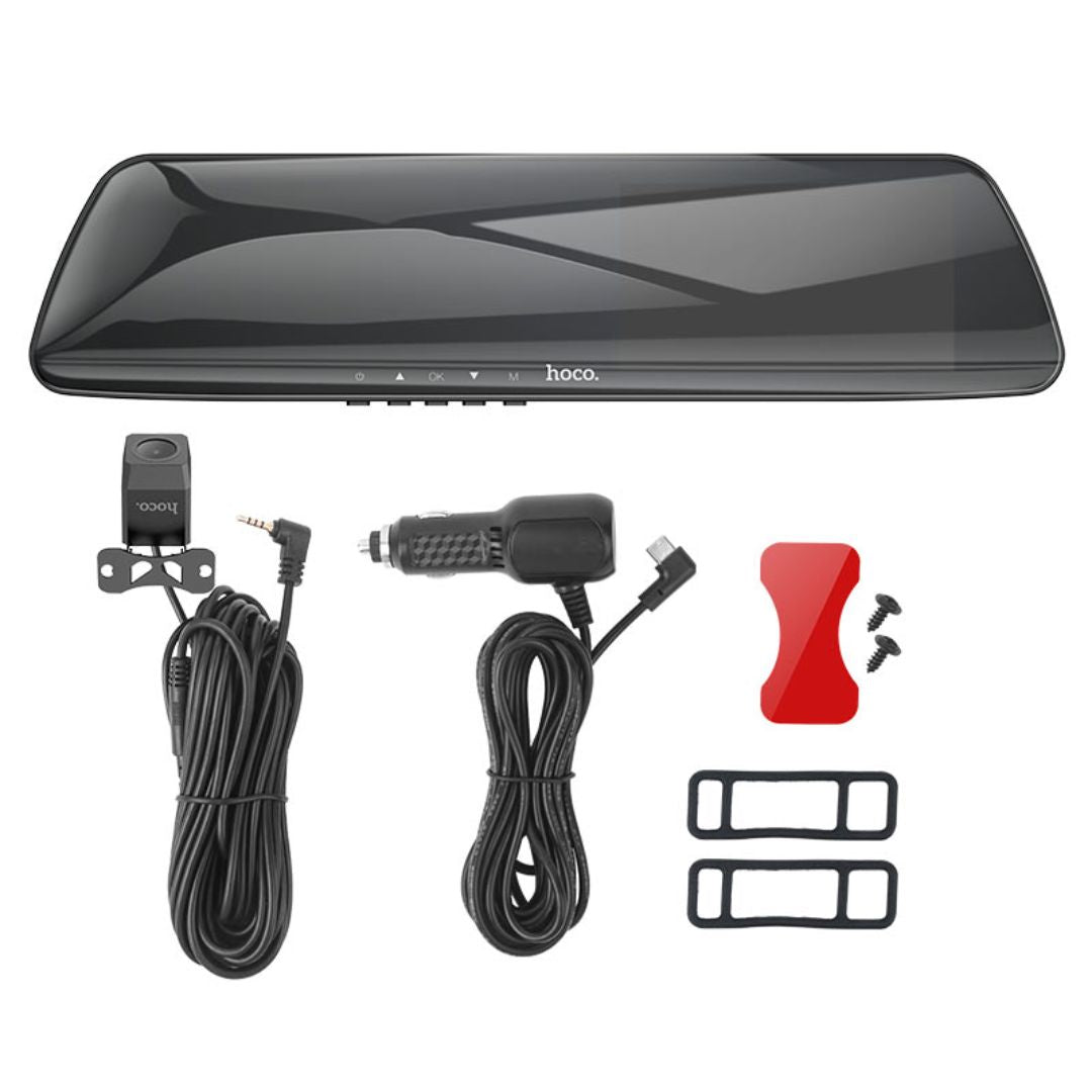 Cámara Vehicular Hoco DV4 Espejo Retrovisor 1080P con Cámara Trasera y Visión Nocturna