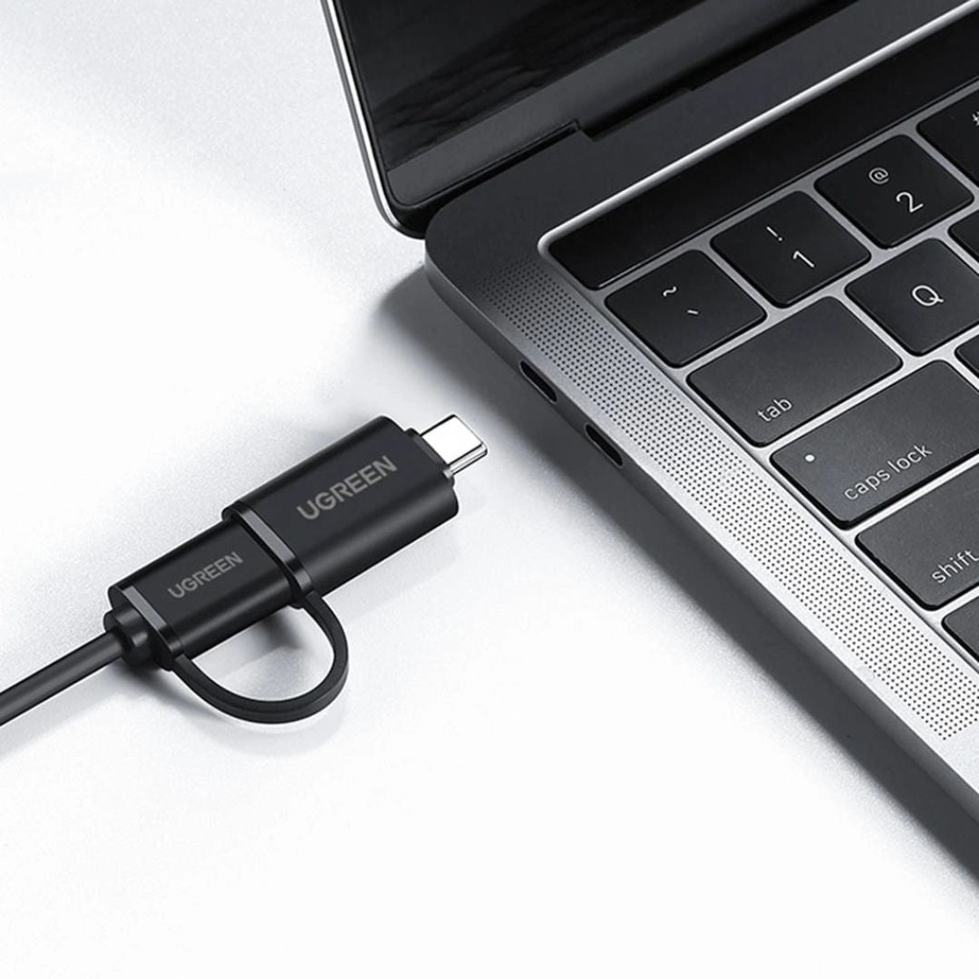 Hub USB 3.0 UGREEN CR113 de 4 Puertos con Adaptador USB-C y Cable de 1 Metro