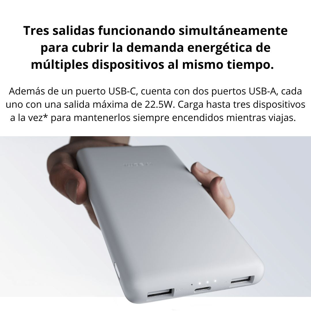 Power Bank Xiaomi 10000mAh 22.5W Lite Carga Rápida USB-C y 3 Puertos