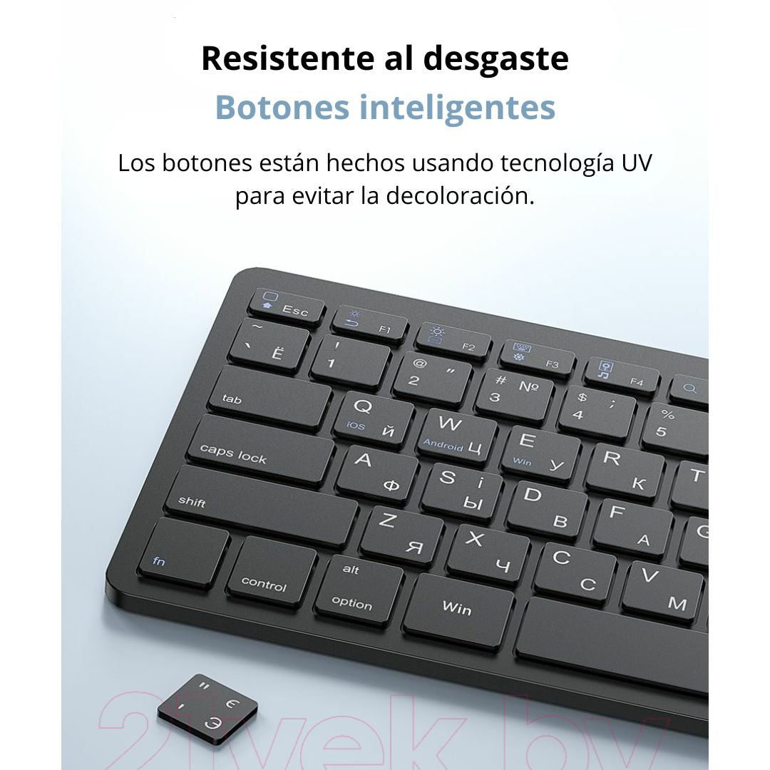 Teclado Inalámbrico Bluetooth Hoco DI18 Recargable con Modo Dual 2.4G para PC Laptop Tablet y Celular