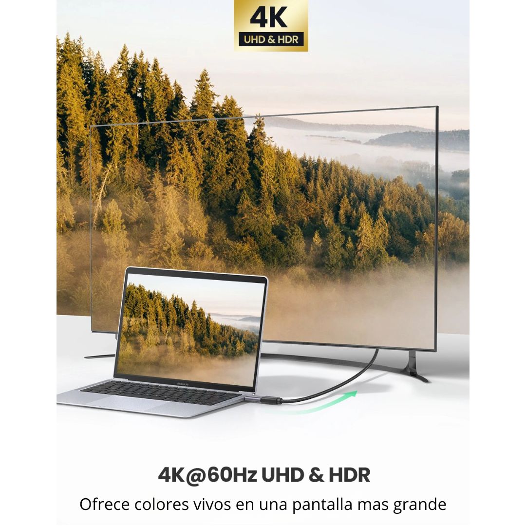 Adaptador USB-C a HDMI UGREEN US320 4K 60Hz para Laptop MacBook iPad y Celular