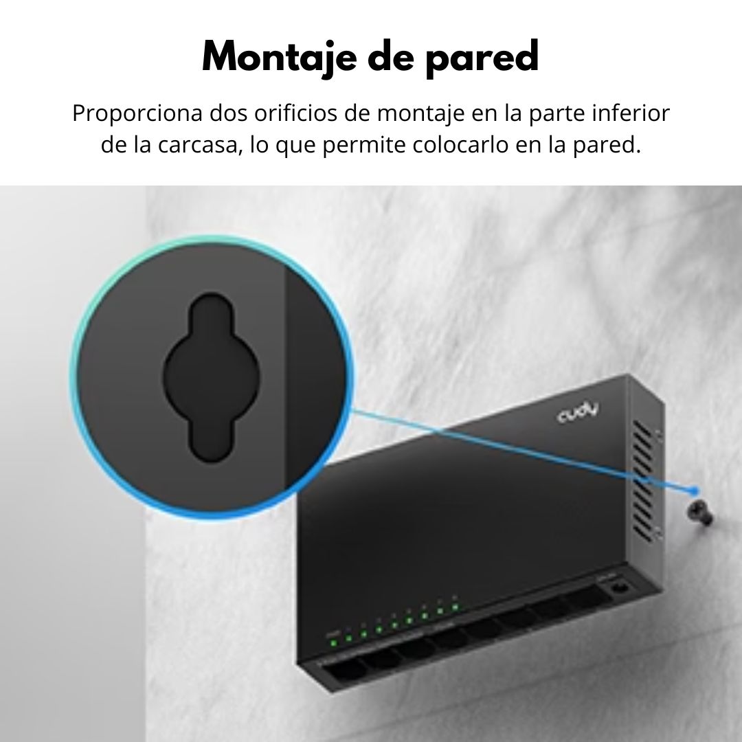 Switch de Red Gigabit Ethernet Cudy GS108 8 Puertos RJ45 Metálico