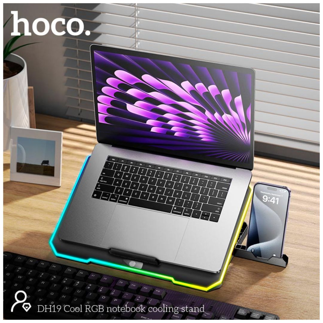 Cooler para Laptop Gamer Hoco DH19 RGB 17” Doble Ventilador