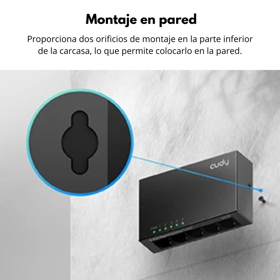 Switch de Red Gigabit Ethernet Cudy GS105 5 Puertos Metálico