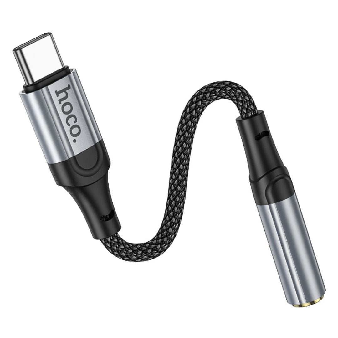 Adaptador USB Tipo C a Jack 3.5 mm Hoco LS36 para Audífonos Micrófono y Llamadas
