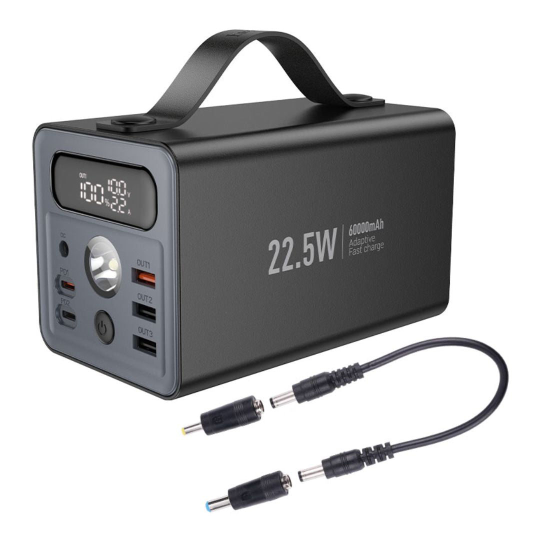 Power Bank Hoco J138 60000mAh 22.5W PD20W con Salida DC 12V y Luz LED