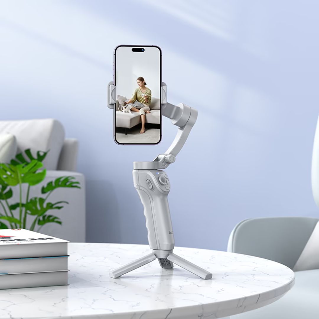 Estabilizador Gimbal Hoco K24 de 3 Ejes con Seguimiento Facial Luz LED y Trípode