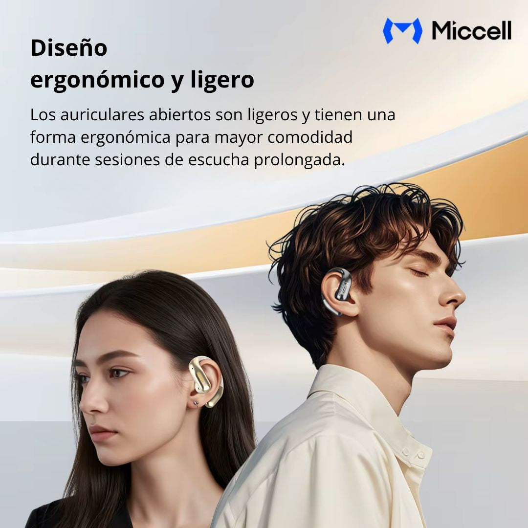 Audífonos Bluetooth Oído Abierto con Clip Inalámbricos Estuche de Carga Miccell VQ-BH31